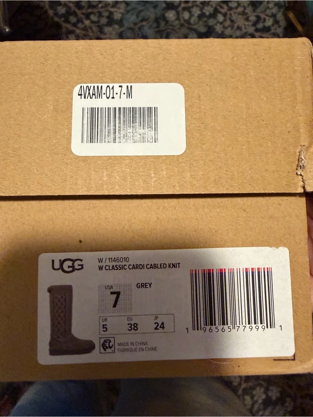 Cozy Knit Gray Boot Socks - Brand UGG